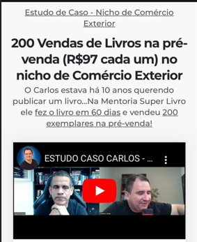 Estudo de caso Carlos — nicho de comércio exterior